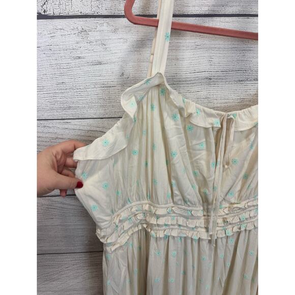 Torrid Plus Size White Cream Floral Crinkle Gauze Shirred Bodice Midi Dress 4X - Picture 3 of 11